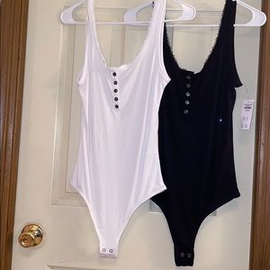 Two Hollister Black & White Bodysuit